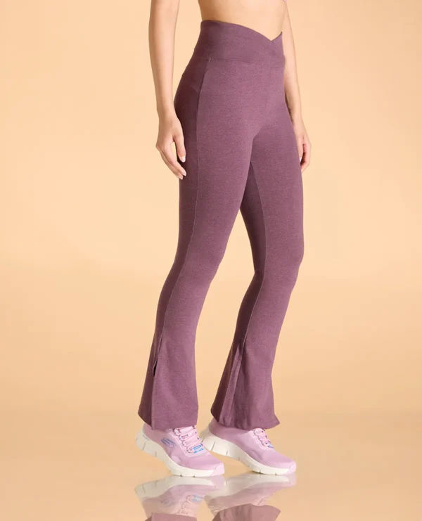 Criss-Cross Cotton Flare Pants With Slit at Ankle and Back Pocket - Image 2