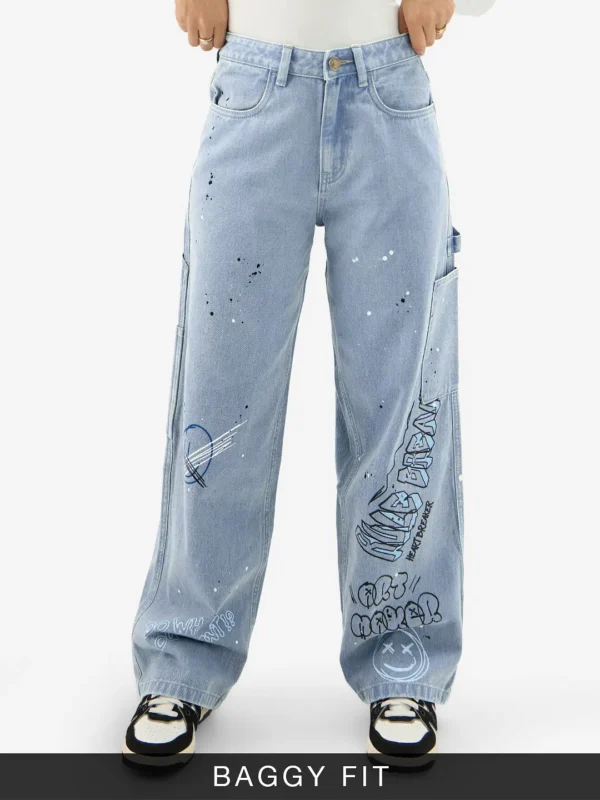 Denim: Graffiti (Baggy Fit) Women Jeans