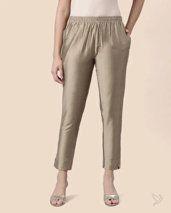 Metallic Straight Pant - Honey Dew - Image 3