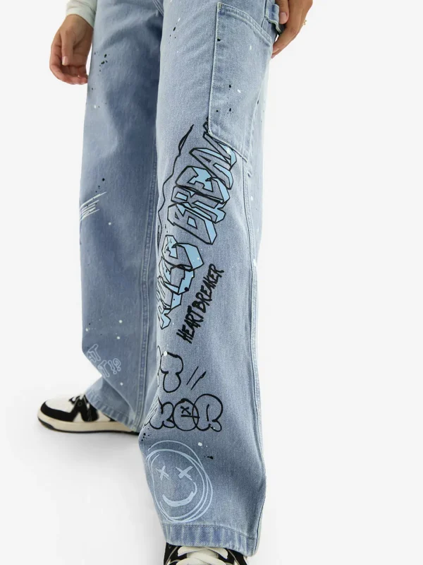 Denim: Graffiti (Baggy Fit) Women Jeans - Image 3