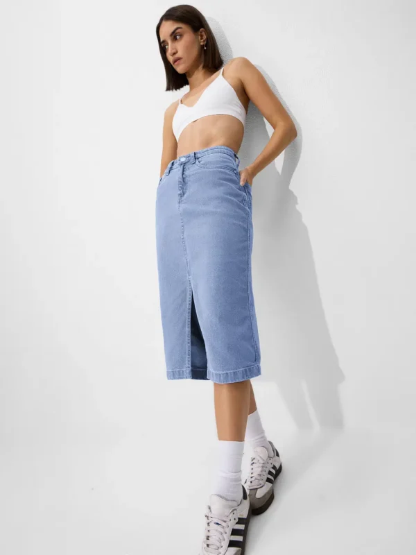 Mid Blue Women Denim Skirts - Image 3