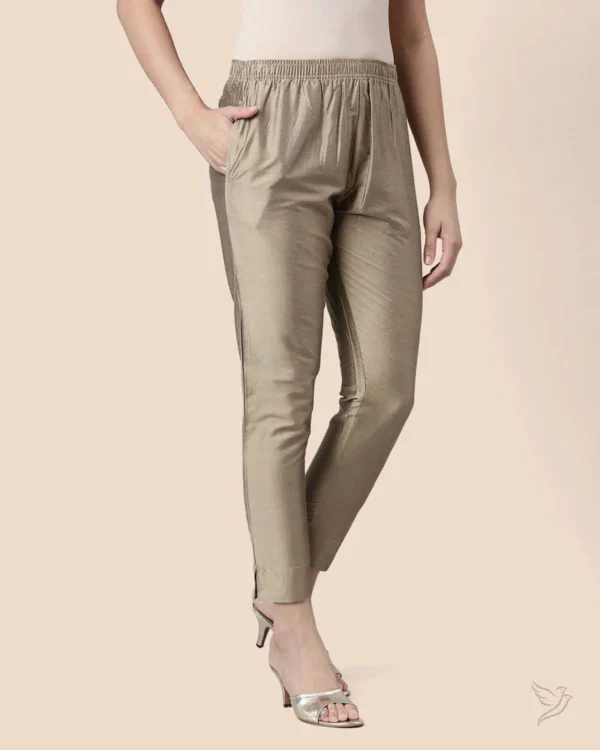 Metallic Straight Pant - Honey Dew - Image 4