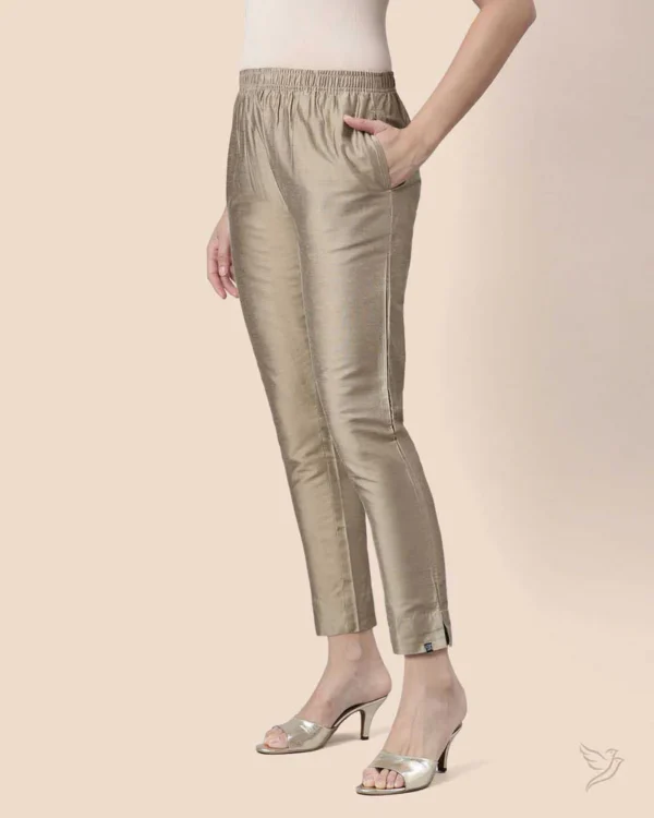 Metallic Straight Pant - Honey Dew - Image 5