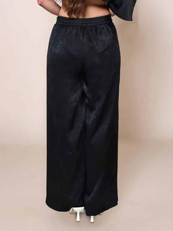 Jade Black Textured High Waist Trouser - Image 4