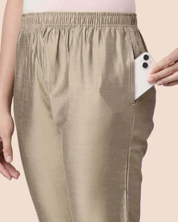 Metallic Straight Pant - Honey Dew - Image 7