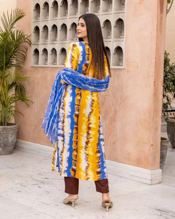 Women Yellow Tie Dye Suit Set - Image 3
